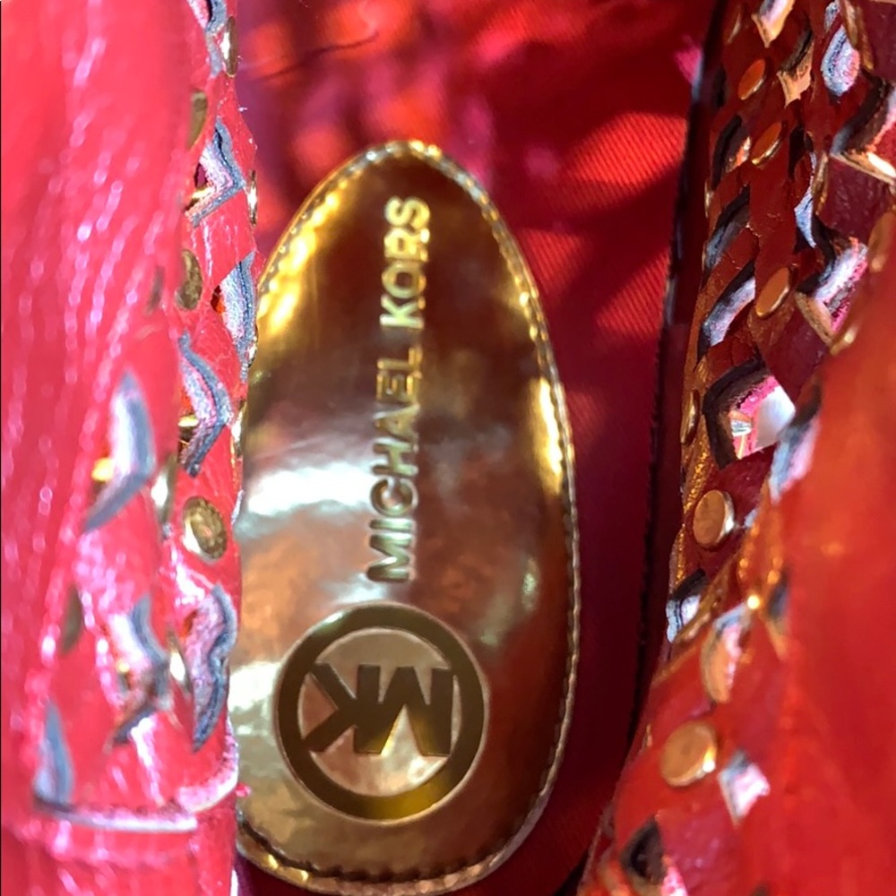 Michael Kors leather high studded sneakers w/zippr - Picture 14 of 16